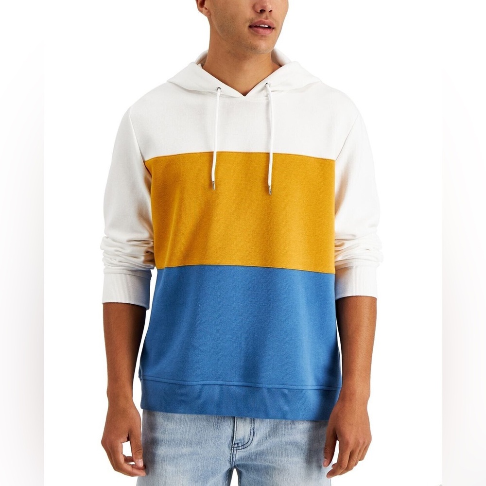 INC Men’s Colorblock Hooded Sweatshirt - Large